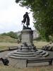 Sculpture of Captain Ball on plinth with circular steps