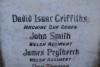 Names on Myddfai WW1 memorial