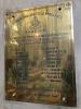 Rectangular brass plaque with incised painted lettering