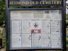 Full  view of the information board containing the details of those buried or mentioned on gravestone within the cemetery