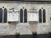 Chapel wall with tablets.