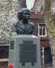 Head and shoulders statue of Violette Szabo on plinth