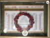 Gold framed plaque behind glass consisting of two columns of names on either side of a wreath of poppies within the ring of which is a commemorative inscription. The four corners of each of the two columns are decorated with filigree. Lettering and decoration is gold upon a white background.