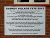 Notice attached to wall of former Catherine-de-Barnes Church (locally known as 'Catney' Church), re fundraising event in 2012.