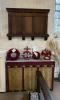 Memorial plaque above table with poppy wreaths