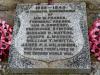 Flat memorial stone Leaded lettering.