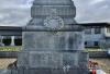 names on war memorial stone pillar