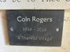 Coln Rogers WW1 Centenary plaque in the porch to St Andrews Church