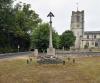 Barrington war memorial cross in context looking north