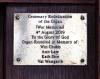 Centenary Rededication plaque on front of organ