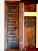 Names inscribed in black on triptych door panel