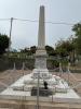 Appledore obelisk and kneeling soldier silhouette next to St Mary's Church Appledore