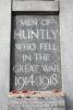 Huntly War Memorial - Dedicatory inscription