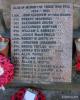 Rothes Parish War Memorial - Tablet leaned on the steps with names list - WW2 names