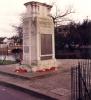 Cenotaph set on step beside pond