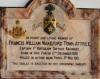 Plaque commemorating Captain F. W. W. T. Attree in Ditching