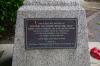 Plaque on right side of memorial