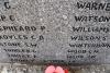 Inscription on east side (obscured by wreaths)