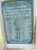 WW1 Plaque