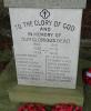 A view of the front face of the plinth showing the dedication and WW2 names - St Pauls Sarisbury Green Hampshire