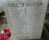 A view of a side face of the plinth showing the second and last group of WW1 names - St Pauls Sarisbury Green Hampshire