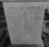 A view of a side face of the plinth showing the first group of WW1 names - St Pauls Sarisbury Green Hampshire