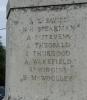 A view of one of the panels showing the last group of names from WW1 Danbury Essex