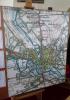 A view of the map of Salisbury with pushpins denoting addresses of those who served and died St Thomas & St Edmunds Church Salisbury Wiltshire