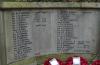 A close view of the first and second of four WW1 name panels Witham Essex