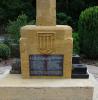 The base of the Gosberton memorial showing the Chystogram and WW2 dedicatory plaque