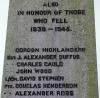 Fordoun War Memorial WW2 Names (1)