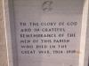 Glenbervie WW1 dedication