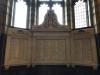 stone triptych with names carved into eight panels of ivory coloured French marble