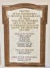 Pevensey Parish WW1 memorial tablet