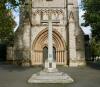Cross in front of church
