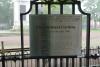 Plaque on railings on North side commemorating renewal of the area in 2000