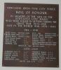 Newcastle Upon Tyne Police WW1 and WW2 plaque