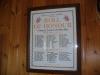 Cold Ashby - Memorial Hall, internal Roll of Honour.