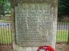 Walgrave - 9 o'clock plinth face, WW1 names.