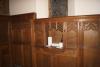 The credence shelf in the panelling on the South side of the Sanctuary