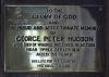 Right middle - George Peter Hudson plaque