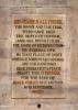 Dedicatory inscription on wall-mounted stone tablet within the Soldiers' Chapel.