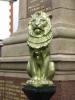 Lion finial on railings