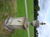 Side angle shot of entire memorial showing the Cichociemni "Silent and Unseen" emblem of the Polish SOE.