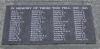The WW2 'Names' plaque