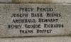 Memorial names on base