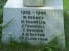 Inscription on plinth (3 o'clock face)-WW2 names
