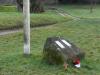 Flag pole base in 2008 with two tablets.