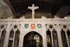 View of inscription on screen, chapel side