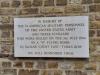 War memorial stone tablet to the 74 American military personnel and 3 civilians who were killed when a V1 landed in Sloane Court East / Turks Row on the 3rd July 1944.